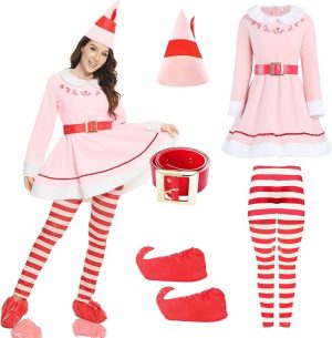 Elf Costume for Women The Elf Costume Adult Halloween Christmas Movies Cosplay Outfits parts