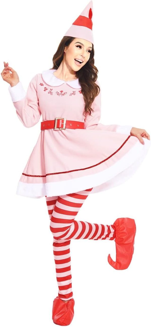 Elf Costume for Women The Elf Costume Adult Halloween Christmas Movies Cosplay Outfits (M)